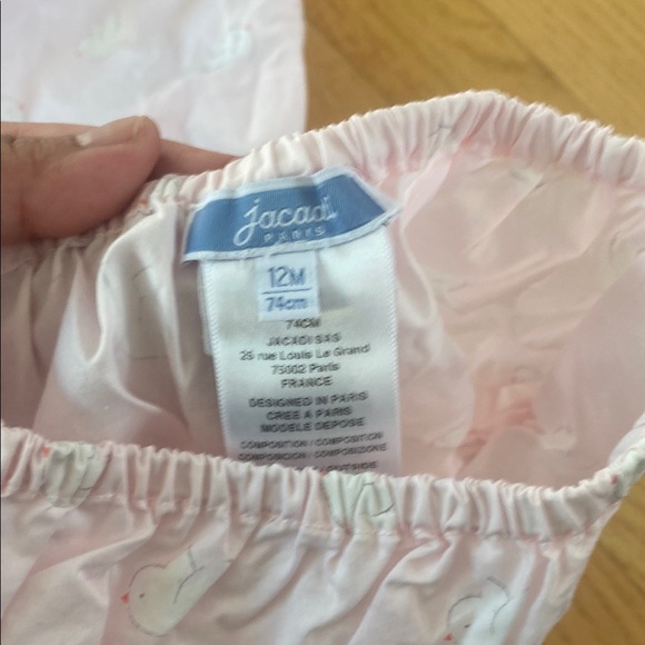 Pink Jacadi Baby Outfit with bird Print- 12 months - Picture 6 of 7